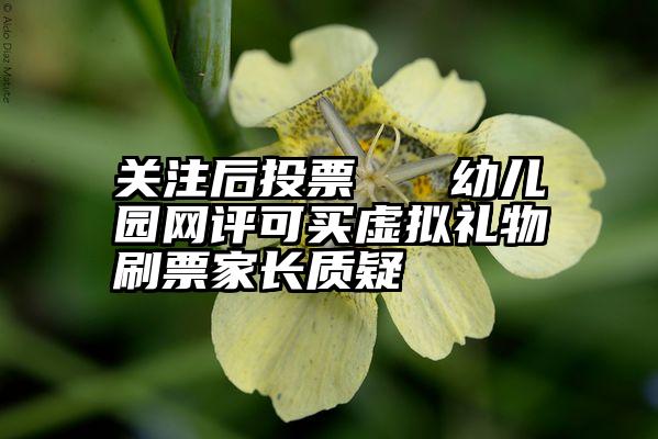 关注后投票   幼儿园网评可买虚拟礼物刷票家长质疑