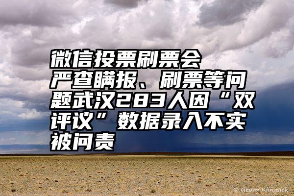 微信投票刷票会   严查瞒报、刷票等问题武汉283人因“双评议”数据录入不实被问责