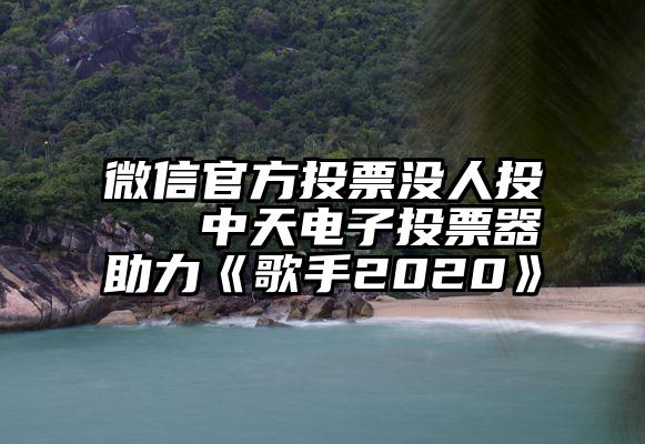 微信官方投票没人投   中天电子投票器助力《歌手2020》