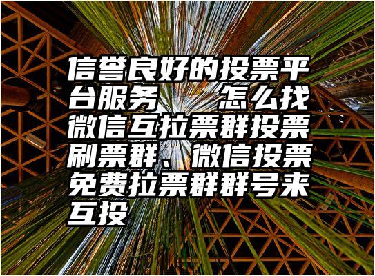 信誉良好的投票平台服务   怎么找微信互拉票群投票刷票群、微信投票免费拉票群群号来互投