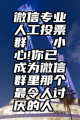 微信专业人工投票群   小心!你已成为微信群里那个最令人讨厌的人