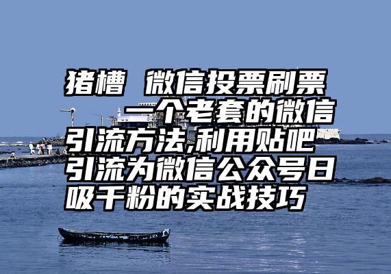 猪槽 微信投票刷票   一个老套的微信引流方法,利用贴吧引流为微信公众号日吸千粉的实战技巧