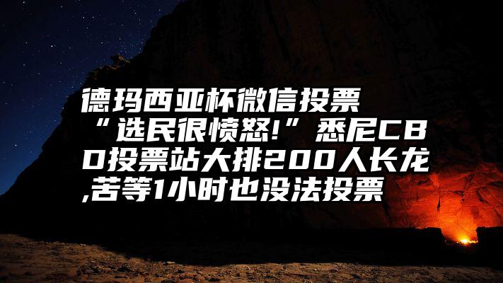 德玛西亚杯微信投票   “选民很愤怒!”悉尼CBD投票站大排200人长龙,苦等1小时也没法投票