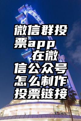 微信群投票app   在微信公众号怎么制作投票链接