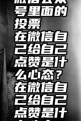 微信公众号里面的投票   在微信自己给自己点赞是什么心态？在微信自己给自己点赞是什么心态？