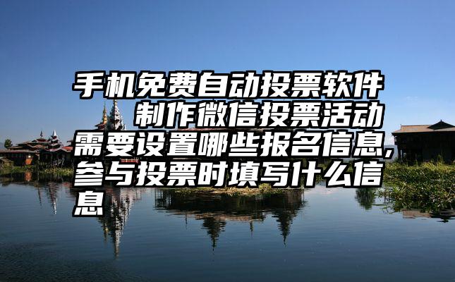 手机免费自动投票软件   制作微信投票活动需要设置哪些报名信息,参与投票时填写什么信息