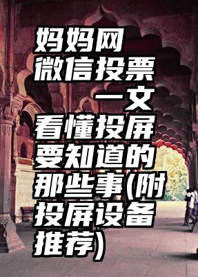 妈妈网  微信投票   一文看懂投屏要知道的那些事(附投屏设备推荐)