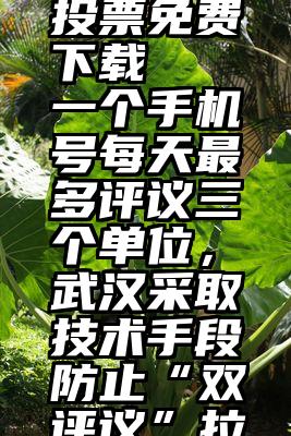 软件微信投票免费下载   一个手机号每天最多评议三个单位，武汉采取技术手段防止“双评议”拉票刷票