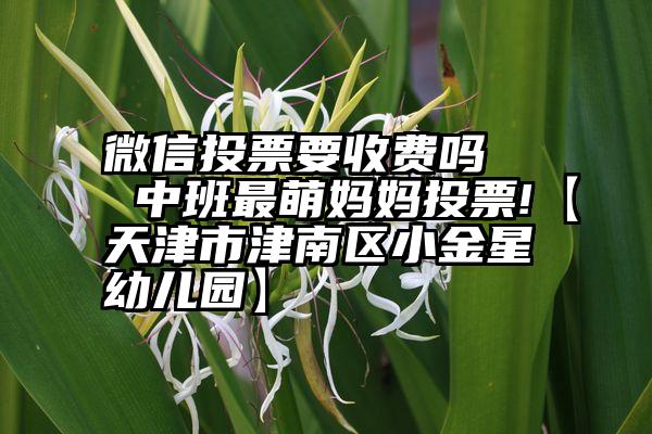 微信投票要收费吗   中班最萌妈妈投票!【天津市津南区小金星幼儿园】