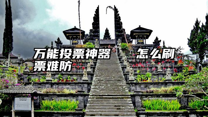 万能投票神器   怎么刷票难防